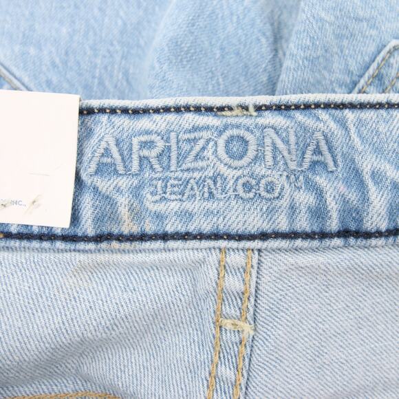 Arizona Jeans Light Wash Blue Distressed Raw Hem High Rise Vintage Straight 15 - Picture 11 of 14